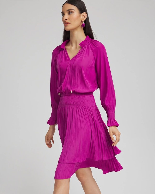 Drop Waist Pleated Tier Dress - image 1